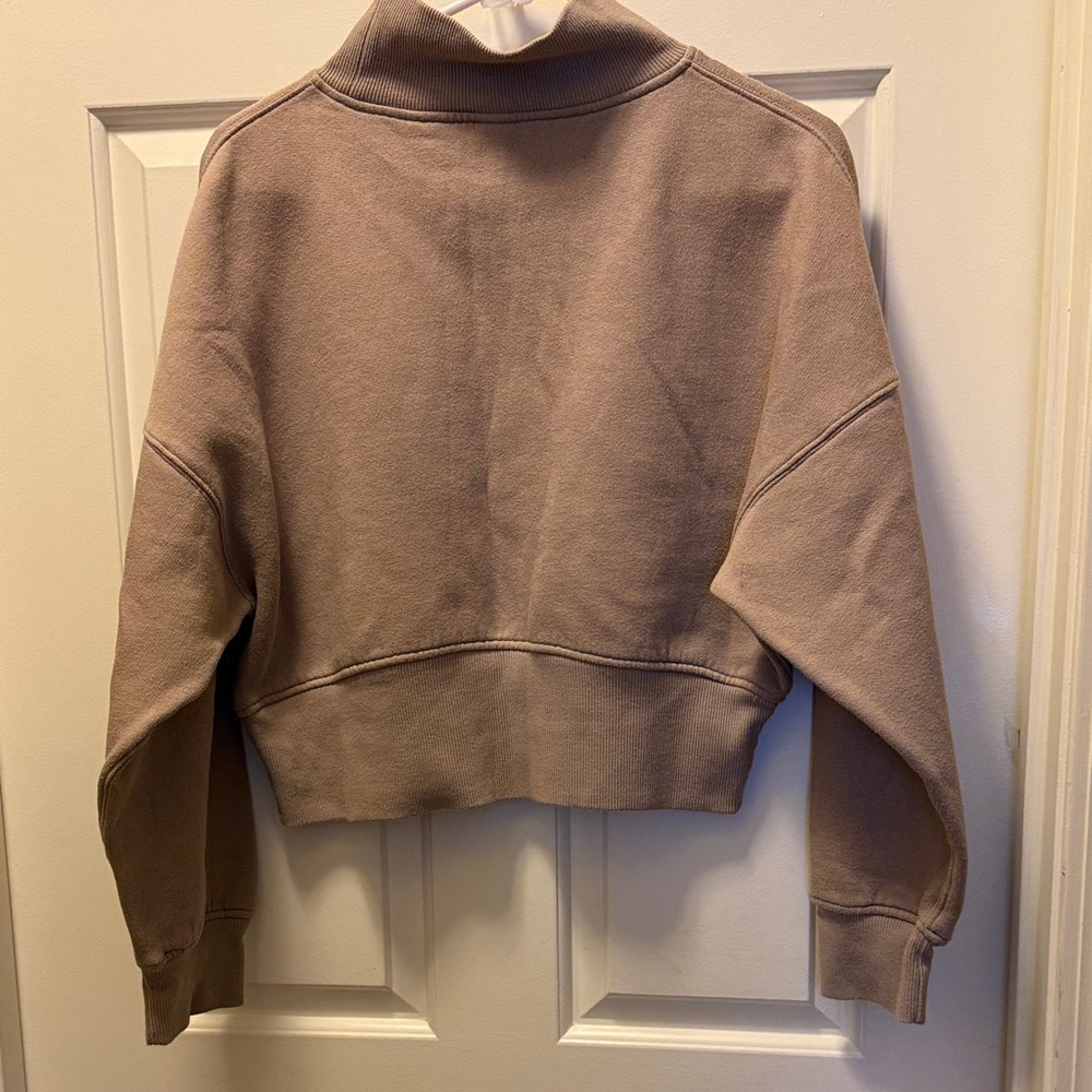 Wild Fable Brown Cropped Sweatshirt with Black Bow - Picture 4 of 7